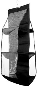 25 #6Pocket Huishoudelijke Grote Capaciteit Opknoping Tas Сумка Purse Bag Tidy Organizer Huishoudelijke Duurzaam Opslag Garderobe Kast hanger zwart