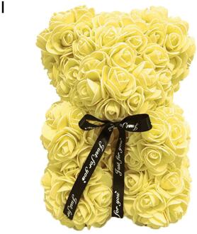 25 Cm Rose Beer Pop Gesimuleerde Pe Bloem Valentijnsdag Decoratie geel geen doos