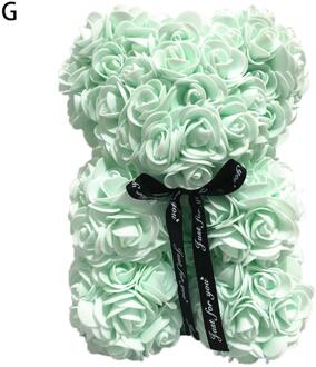 25 Cm Rose Beer Pop Gesimuleerde Pe Bloem Valentijnsdag Decoratie licht groen geen doos