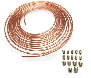 25 Ft 3/16 "Od Koper-Nikkel Brake Line Tubing Spoel En Montage Kit, universele Auto Remleiding Fittings