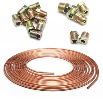 25 Ft 3/16 "Od Koper-Nikkel Brake Line Tubing Spoel En Montage Kit Universele Auto Sae Remleiding fittings