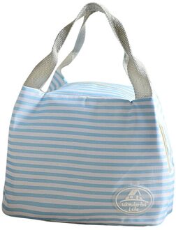 25 # Geïsoleerde Koude Canvas Streep Picknick Carry Case Thermische Draagbare Lunch Tas Draagbare Voor Peuter Kid Thermische Koeler Voedsel tas