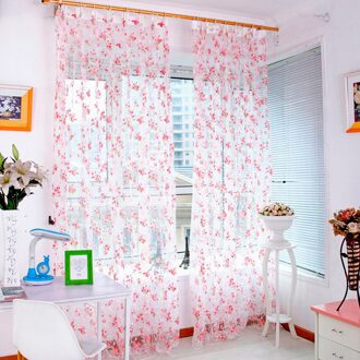 25 # Gordijn Pure Kleur Tulle Deur Gordijn Drape Panel Sheer Sjaal Valletjes Moderne Slaapkamer Woonkamer Gordijnen Cortinasc roze