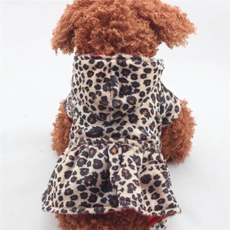 25 # Honden Leopard Jurk Tops Double Side Dragen Puppy Katoen Hoodie Kleding Stippen Puppy Jacket