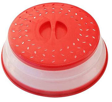 25 # Inklapbare Magnetron Deksel Vouwen Siliconen Magnetron Plaat Cover Vergiet Zeef Voor Fruit Groente Keuken Tool rood