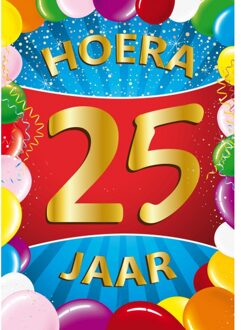 25 jaar mega deurposter 59 x 84 cm leeftijd verjaardag feestartikelen - Feestposters Multikleur