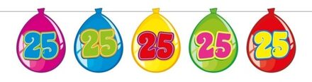 25 Jaar verjaardag leeftijd versiering ballon slingers van 10 meter