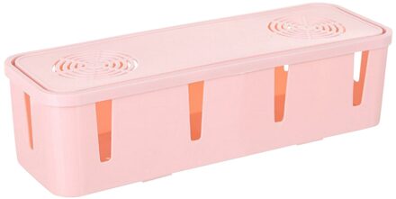 25 # Kabel Opbergdoos Plastic Power Strip Kabel Opslag Container Cord Hider Doos Cord Organizer Storage Case Socket Doos voor Thuis roze