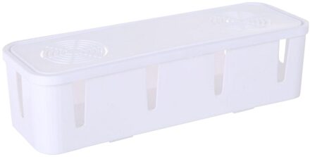 25 # Kabel Opbergdoos Plastic Power Strip Kabel Opslag Container Cord Hider Doos Cord Organizer Storage Case Socket Doos voor Thuis wit