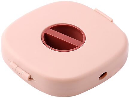 25 # Kleine Draagbare Ronde Draaibaar Datakabel Organisator Opbergdoos Mobiele Telefoon Opladen Kabel Winder Kan Worden Uitgevoerd Met U roze