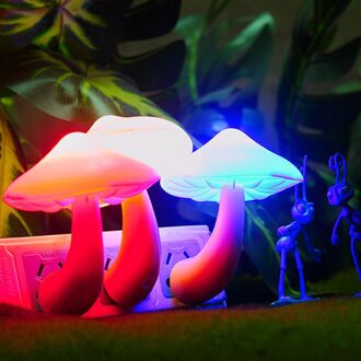 25 # Kleurrijke Energiebesparende Mushroom Led Nachtlampje Sensor Controle Lamp Nachtkastje Muur Voor Kid/Baby Kinderen nachtkastje Ligh veelkleurig