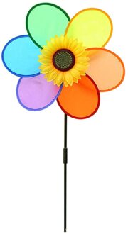 25 # Kleurrijke Regenboog Bloem Windmolen Spinner Wind Huis Tuin Yard Patio Outdoor Decoratie Kids Speelgoed Lichtgewicht Eenvoudig Verwijderen