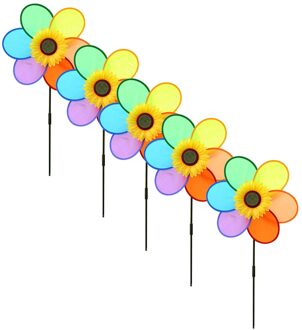 25 # Kleurrijke Regenboog Bloem Windmolen Spinner Wind Huis Tuin Yard Patio Outdoor Decoratie Kids Speelgoed Lichtgewicht Eenvoudig Verwijderen