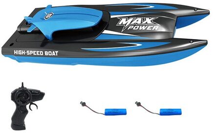 25 Km/h Hoge Snelheid Afstandsbediening Racing Boot Waterdicht Waterkoeling Systeem Navigatie Crash Slip Speedboten Jongens zwart 2 accu