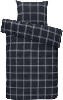 25% korting - Leen Bakker - Dekbedovertrek Brussel - 140x200/220 Cm - Katoen - Blauw