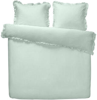 25% korting - Leen Bakker - Dekbedovertrek Cato - 200x200/220 Cm - Katoen - Groen