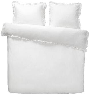 25% korting - Leen Bakker - Dekbedovertrek Cato Effen - 240x200/220 Cm - Katoen - Wit