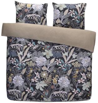 25% korting - Leen Bakker - Dekbedovertrek Esmee - Antraciet - 200x200/220 Cm - Katoen Satijn - Grijs