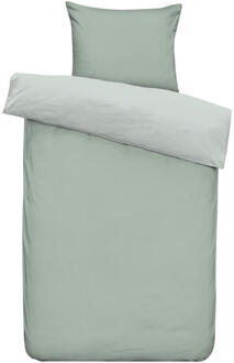 25% korting - Leen Bakker - Dekbedovertrek Jens - 140x200/220 Cm - Katoen - Groen