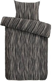 25% korting - Leen Bakker - Dekbedovertrek Milaan - Antraciet - 140x200/220 Cm - Polyester/Katoen - Grijs