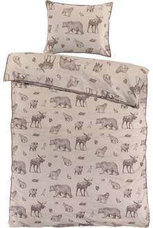 25% korting - Leen Bakker - Dekbedovertrek Thomas - Zand - 140x200 Cm - Katoen - Beige