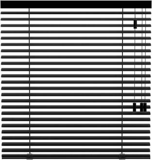 25% korting - Leen Bakker - Fenstr Jaloezie 50mm Standaard Lak - (15030) - Aluminium - Zwart - 120x10x10 Cm