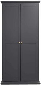 25% korting - Leen Bakker - Kledingkast Amber - Antraciet - 201x96x61 Cm - Spaanplaat - Grijs
