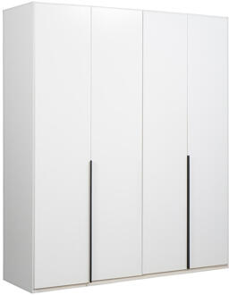 25% korting - Leen Bakker - Kledingkast Milaan 4-deurs- 208x180x58 Cm - Spaanplaat - Wit