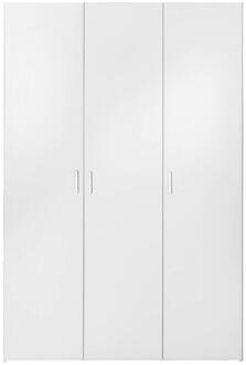 25% korting - Leen Bakker - Kledingkast Space 3-deurs - 175,4x115,8x49,5 Cm - Spaanplaat - Wit - 49.5x115.8x175.4 Cm