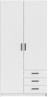 25% korting - Leen Bakker - Kledingkast Sprint 2-deurs - 200x98,5x50 Cm - Spaanplaat - Wit