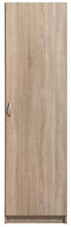25% korting - Leen Bakker - Kledingkast Varia 1-deurs - Licht Eiken - 175x49x50 Cm - Spaanplaat - Bruin