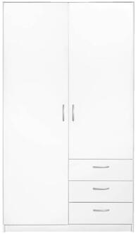 25% korting - Leen Bakker - Kledingkast Varia 2-deurs - 175x97x50 Cm - Spaanplaat - Wit