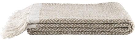 25% korting - Leen Bakker - Plaid Karst - Zand - 130x170 Cm - Katoen/Polyester - Beige#Crème#Bruin