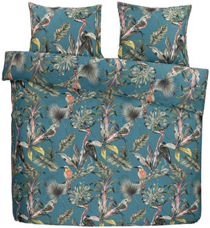 25% korting - Leen Bakker - Royal Dekbedovertrek Sophia Bloemen - 240x200/220 Cm - Katoen Satijn - Blauw