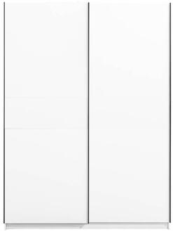 25% korting - Leen Bakker - Schuifdeurkast Genua - 204x150x60 Cm - Spaanplaat - Wit - 60.3x150.6x204 Cm