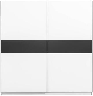 25% korting - Leen Bakker - Schuifdeurkast Genua - /antraciet - 204x200x60 Cm - Spaanplaat - Wit - 60.3x200.2x204 Cm