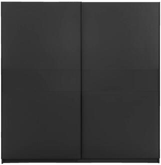 25% korting - Leen Bakker - Schuifdeurkast Genua - Antraciet - 204x200x60 Cm - Spaanplaat - Zwart#Grijs - 60.3x200.2x204 Cm