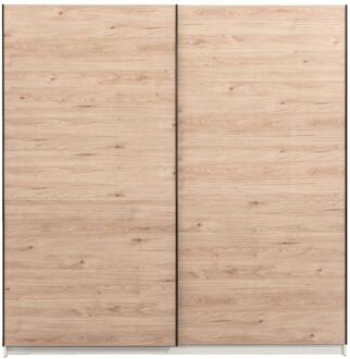 25% korting - Leen Bakker - Schuifdeurkast Genua - Eikenkleur - 204x200x60 Cm - Spaanplaat - Bruin - 60.3x200.2x204 Cm