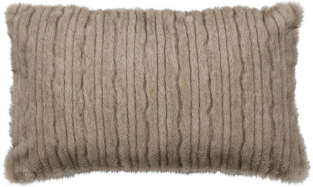 25% korting - Leen Bakker - Sierkussen Evalien - 30x50 Cm - Polyester - Taupe