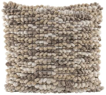 25% korting - Leen Bakker - Sierkussen Iep - /zand - 45x45 Cm - Polyester - Beige - 10x45x45 Cm