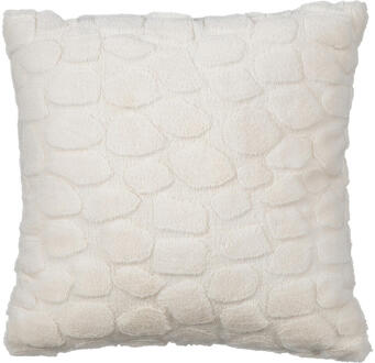 25% korting - Leen Bakker - Sierkussen Isadee - Off-white - 45x45 Cm - Polyester - Wit