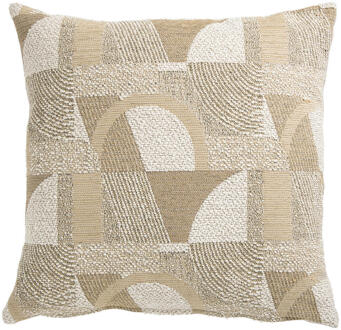 25% korting - Leen Bakker - Sierkussen Jop - Zand - 45x45 Cm - Polyester - Beige