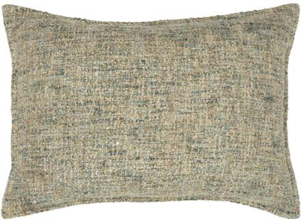 25% korting - Leen Bakker - Sierkussen Lily - Groen/goud - 35x50 Cm - Katoen/Polyester - Groen#Goudkleurig