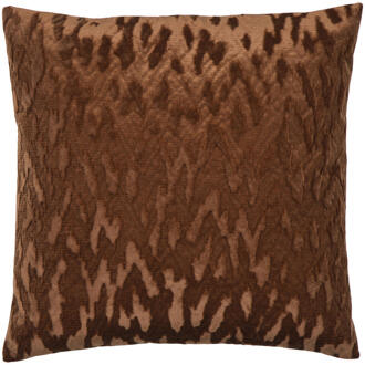 25% korting - Leen Bakker - Sierkussen Marten - Licht - 45x45 Cm - Polyester - Bruin