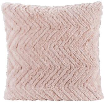 25% korting - Leen Bakker - Sierkussen Monica - 45x45 Cm - Polyester - Roze