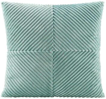 25% korting - Leen Bakker - Sierkussen Raf - Grijsgroen - 45x45 Cm - Polyester - Groen#Blauw