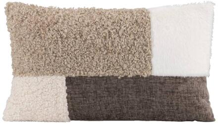 25% korting - Leen Bakker - Sierkussen Twan - Zand/ecru - 30x50 Cm - Polyester - Beige#Bruin#Multikleur#Crème