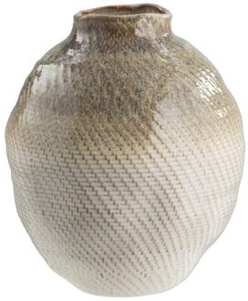 25% korting - Leen Bakker - Vaas Bloesem - - 30,5xØ26 Cm - Keramiek - Bruin - B30.5 Cm