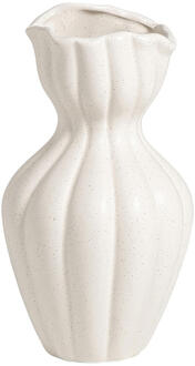 25% korting - Leen Bakker - Vaas Calle Off-white 25,5xØ13,8 Cm - Keramiek - Wit#Crème - H25.5 Cm