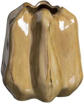 25% korting - Leen Bakker - Vaas Fleurie - Zand - 16,5x14,5x16,2 Cm - Stoneware - Taupe - 14.5x16.5x16.2 Cm